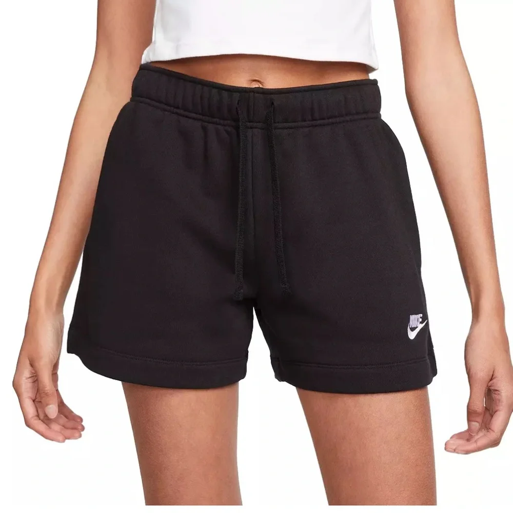 Nike Sportswear Club Fleece Mid-Rise Shorts Women's Plus 3X Black Terrycloth